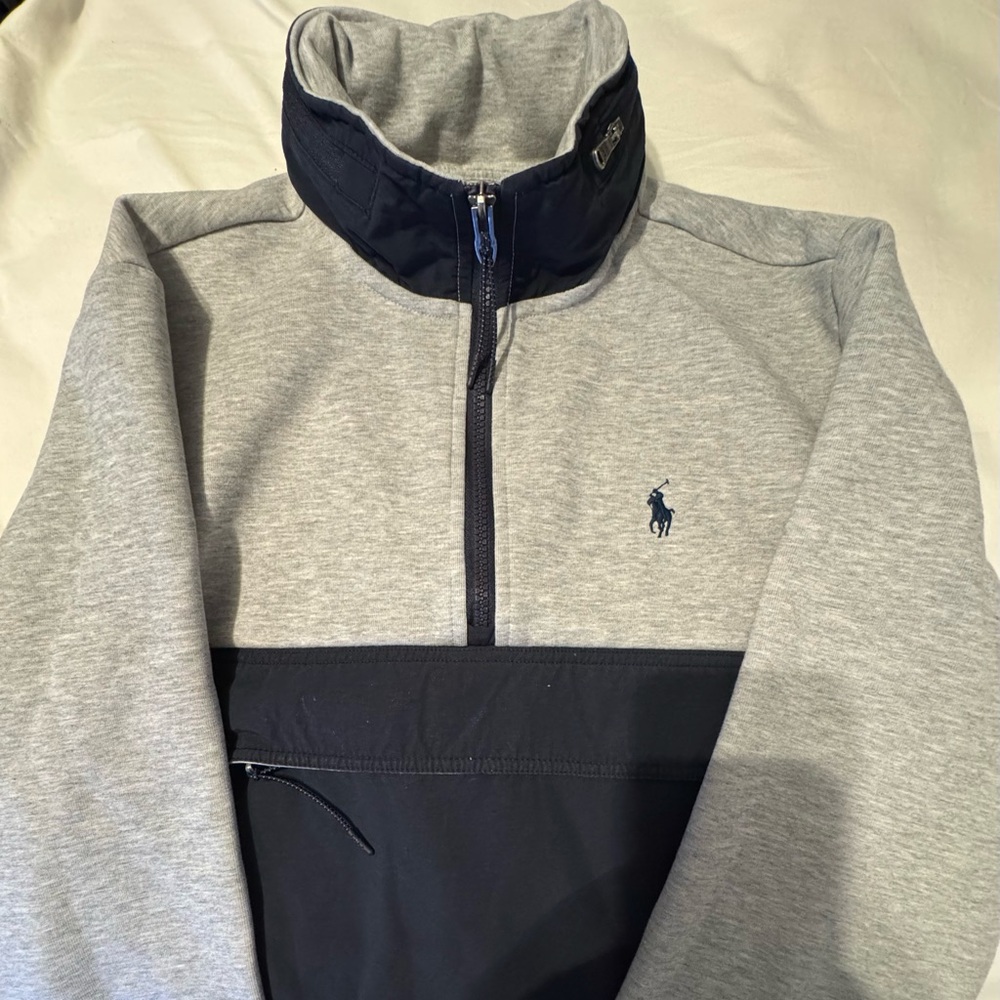 Polo by Ralph Lauren Gray Pullover with Blue Logo